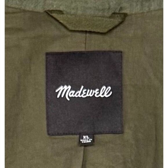 Madewell The Drop-Shoulder Linen Blend Foraged Green Boxy Crop Blazer Size XL - Picture 11 of 17